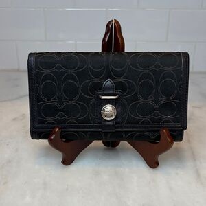 Coach Wallet Y2K Vintage Signature Logo Full Sized Canvas & Leather